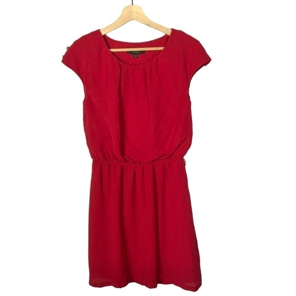 Guess Red Short Sleeve Fit & Flare Mini Dress 3 / S - Picture 1 of 3